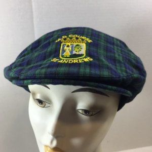 Old Course St. Andrews Golf Course Plaid Flat Cabbie Flat Hat Cap